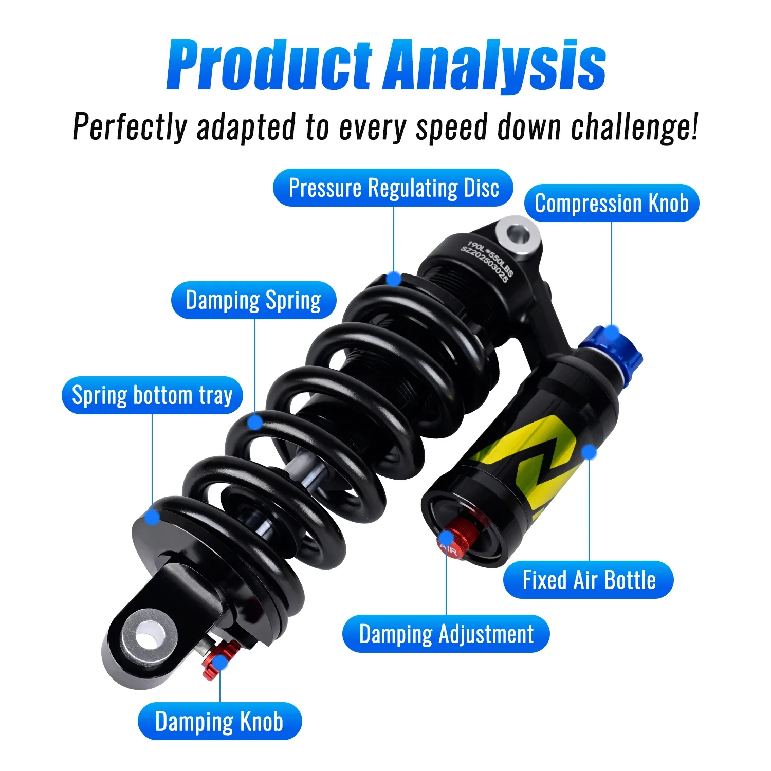 NANLIO MTB Rear Coil Shock 190 - đánh giá và giá Mountain Biking Downhill